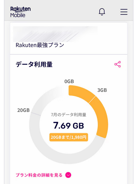 【月額980円で固定】楽天モバイルでギガを3GBまでに制限して使うやり方手順まとめ iphone-data-use-check-rakuten-app